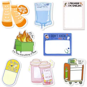 8 count Funny Nurse Sticky Notes Doctors  Notepad Memo Pads  Essentials Graduation Appreciation Gifts Office Stationery Supplies for  CNA Healthcare Workers School Students Teacher