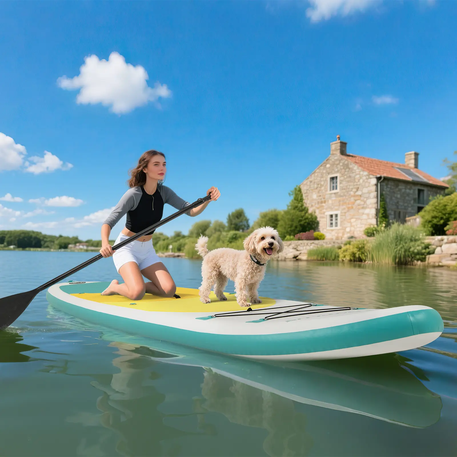 COSTWAY - 11 Feet Premium SUP Inflatable Stand Up Paddle Board-L COSTWAY - 11 Feet Premium SUP Inflatable Stand Up Paddle Board-L