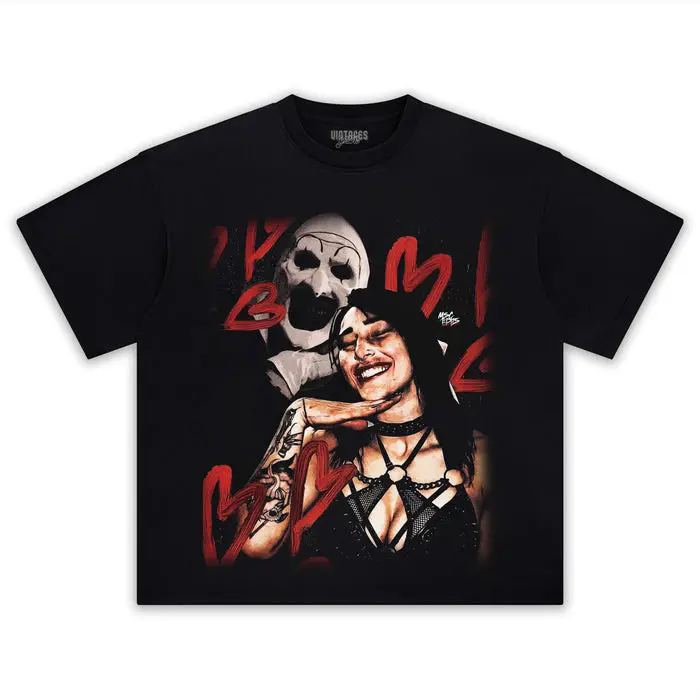 RHEA RIPLEY & TERRIFIER TEE Heavy Cotton WWE Tee Retro 90 s Styled Shirt WWE Vibes Y2K Aesthetic Throwback Classic Celebrity Tee