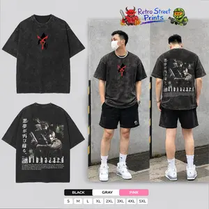 Resident Evil 4 Biohazard Hoodie & T-Shirt Leon Kennedy Graphic, Vintage Acid Wash Apparel, Survival Horror Game Merch, Japanese Aesthetic Pullover, Unisex Cotton Top