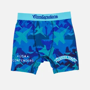 Contenders Official License TOP GUN: Maverick Fighttown Men's Boxer Briefs - 88/12 Polyester-Spandex Blend, Logo, Tag-Free, Ride Control, Athletic Underwear for Sports