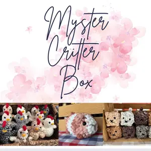Mystery Crochet Critter Box - Unbox Your Favorite Crocheted Critters in Each Box.