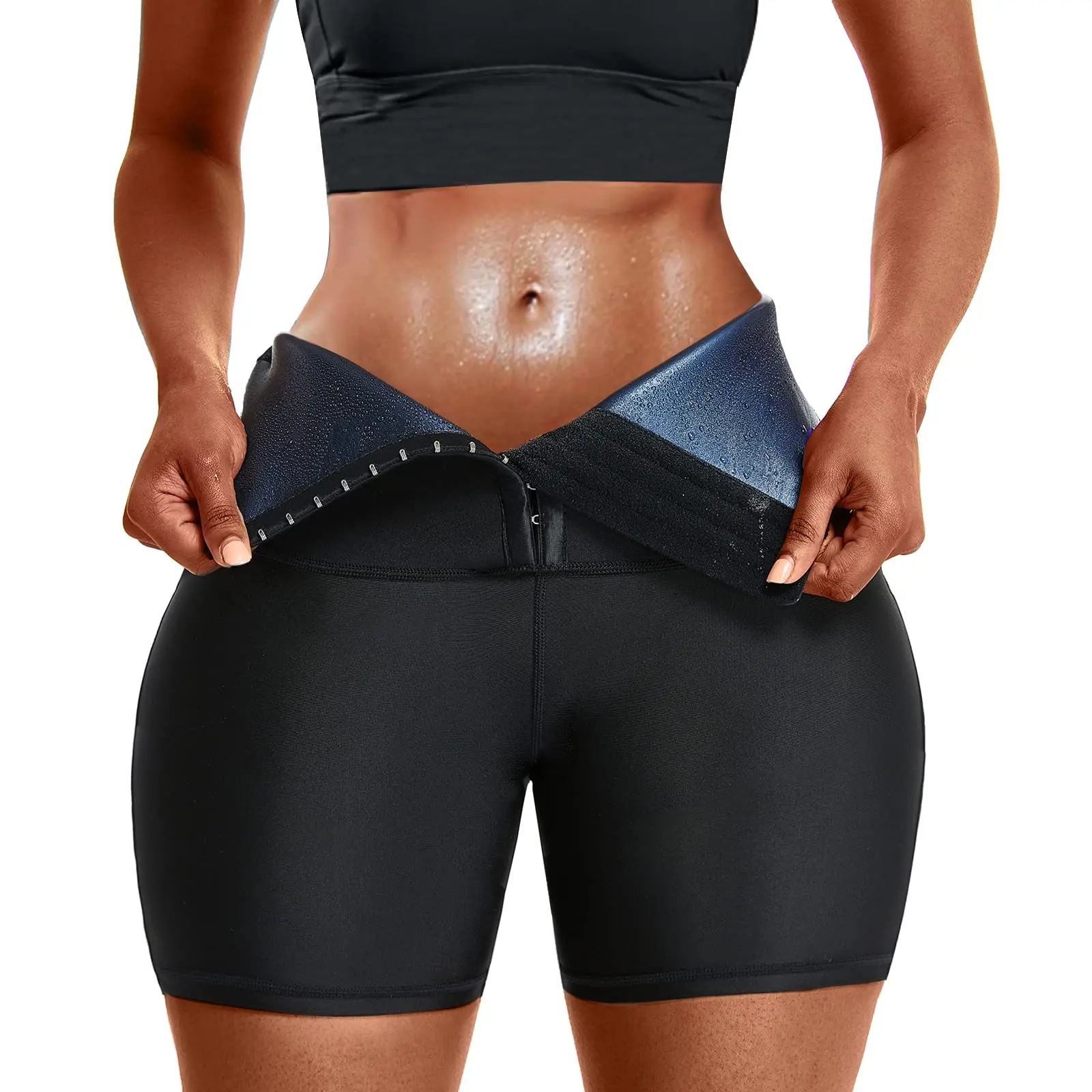 Sauna Sweat Shorts Pants Waist Trainer Control Neoprene Pants Workout Gym shaperwear Athletic Bottoms Athletic Compression Gymwear Tummy Control Shapewear Panties