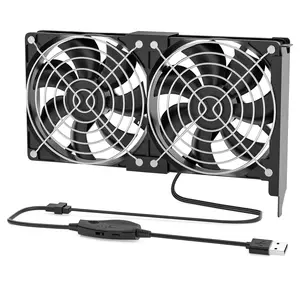 Reversible Dual 92mm PCI Slot Fan USB Powered with Speed Adjustment Cooling for Graphics Card Hot PCI-E Devices or PC Expansion Cards