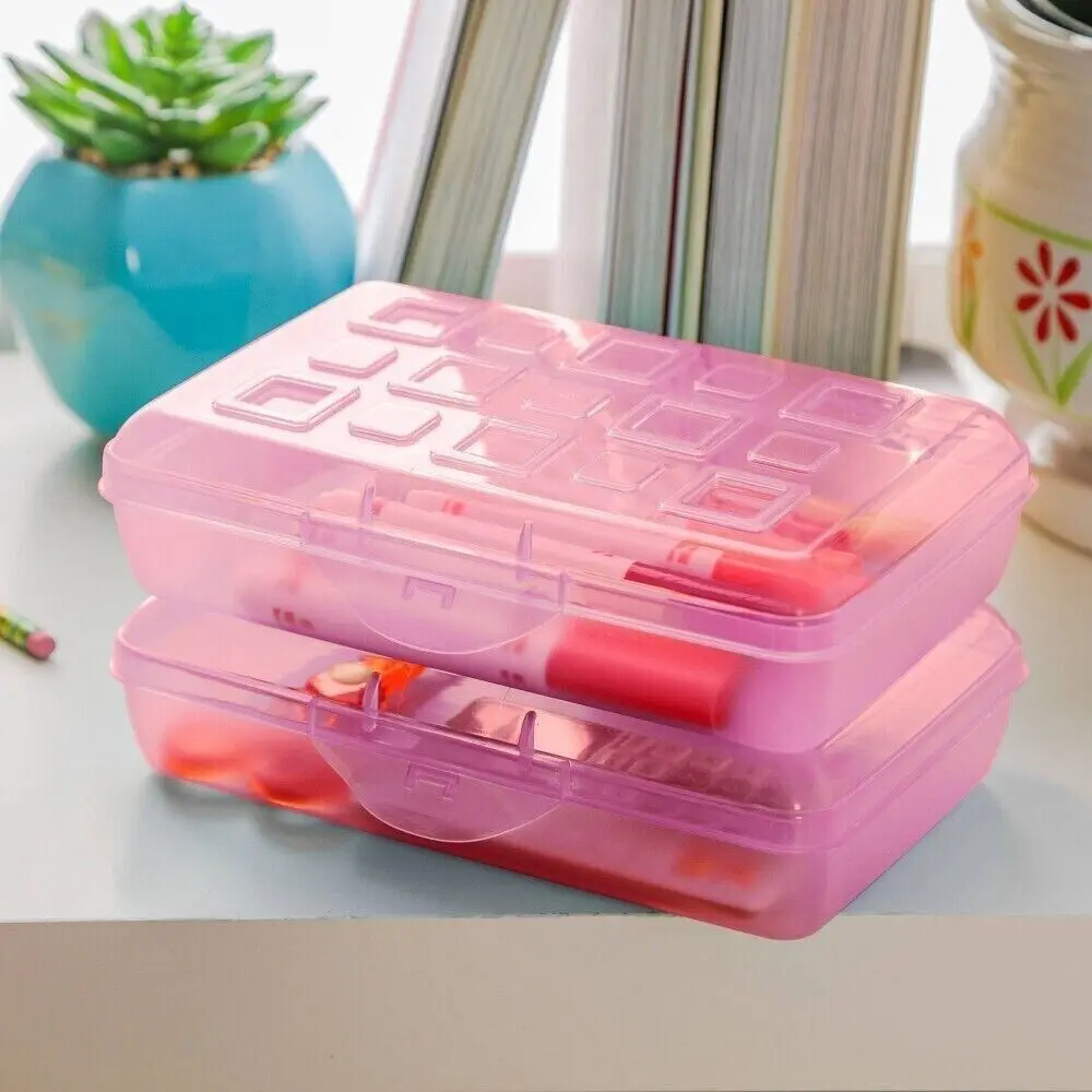 Sterilite Pencil Box Pink Glitter 2-Pack