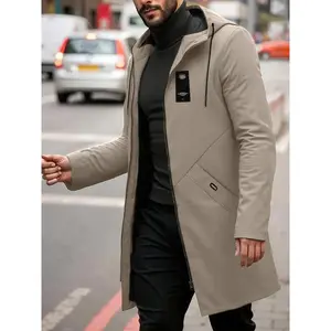 Men's Hooded Jacket with Light Thin and Thick Options, Casual Fitted Long Windproof Outdoor Coat, Perfect Gift for Friends or Boyfriend
