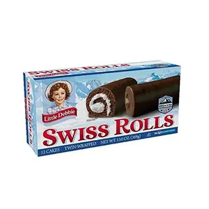 Little Debbie Swiss Rolls Snack Cakes, Rich Chocolate Cake with Creamy Filling, Individually Wrapped Treats for Kids & Adults, 13 Ounce