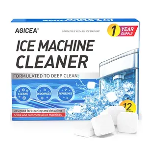 12pcs Ice Machine Cleaner, kitchen safety descaling cleaning tablets, compatible with all types of ice makers cleaners, household