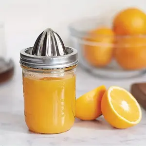 Stainless Steel Reusable Citrus Juicer Cover for Mason Jar, 1 Count Wide Mouth Juicing Tool, Lemon Juicer, Kitchen Supplies, Kitchen Gadgets, Home Supplies