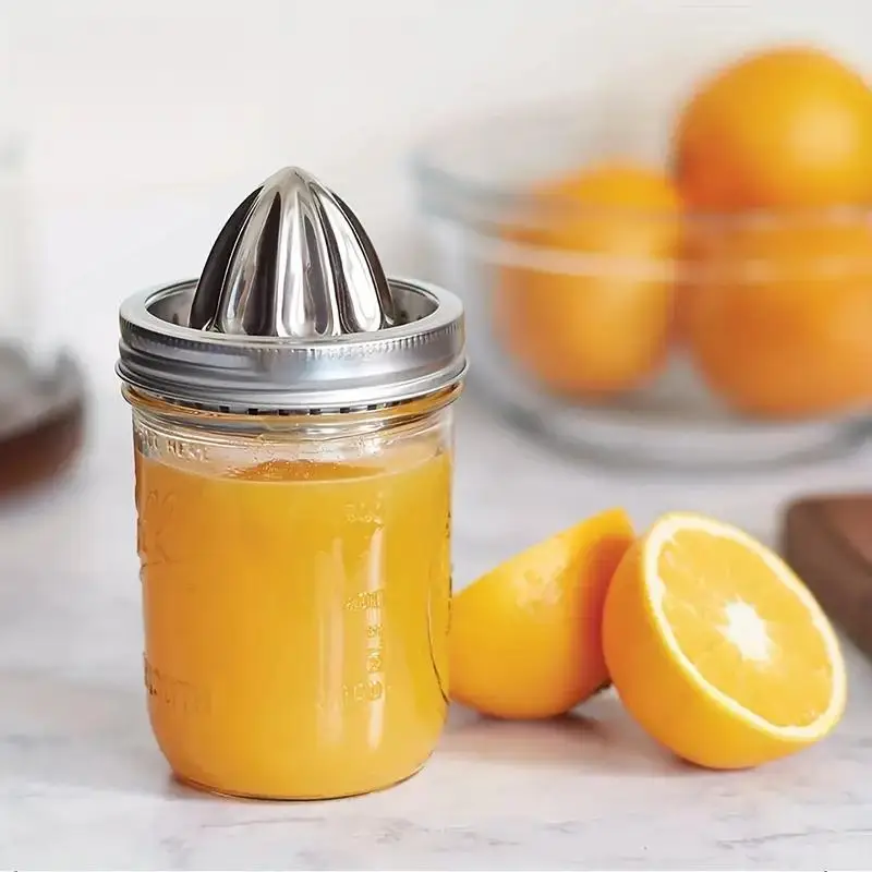 Stainless Steel Citrus Juicer Cover for Mason Jar, 1 Count Wide Mouth Juicing Tool, Kitchen Supplies, Kitchen Gadgets, Home Supplies