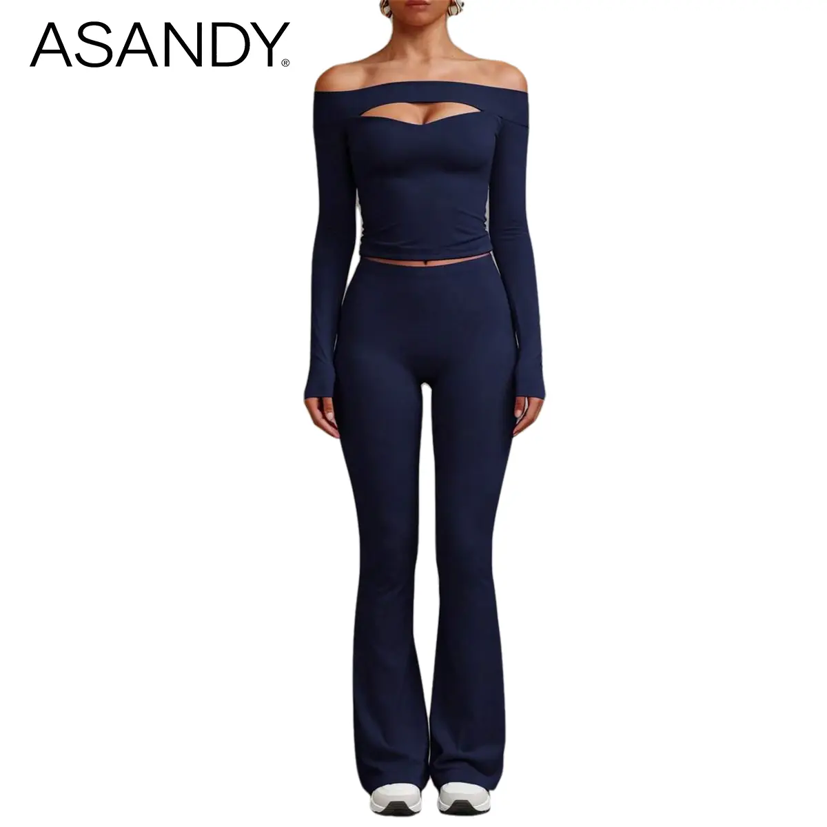 ASANDY Women's High Waisted Bootcut Flare Leggings, Seamless Stretchy Fitted Activewear, Slim Contour Female Yoga Pants for Workout, High Waisted Sportswear, Athleisure Gym Clothes, Fitness Activewear, Gym Streetwear Bottoms