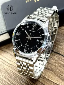 Luxury Men's Watch Top Brand Design Luminescent Hands 50m Waterproof Dial Calendar Quartz Movement Stainless Steel Strap