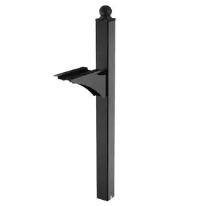 In-Ground Aluminum Mailbox Post Kit With Plate 56x4x4 Inches, Black Finish, Weather Resistant, Durable Residential Curbside Mailbox Support System, Includes Post, Mount Plate, Mounting Hardware, And Quick Installation