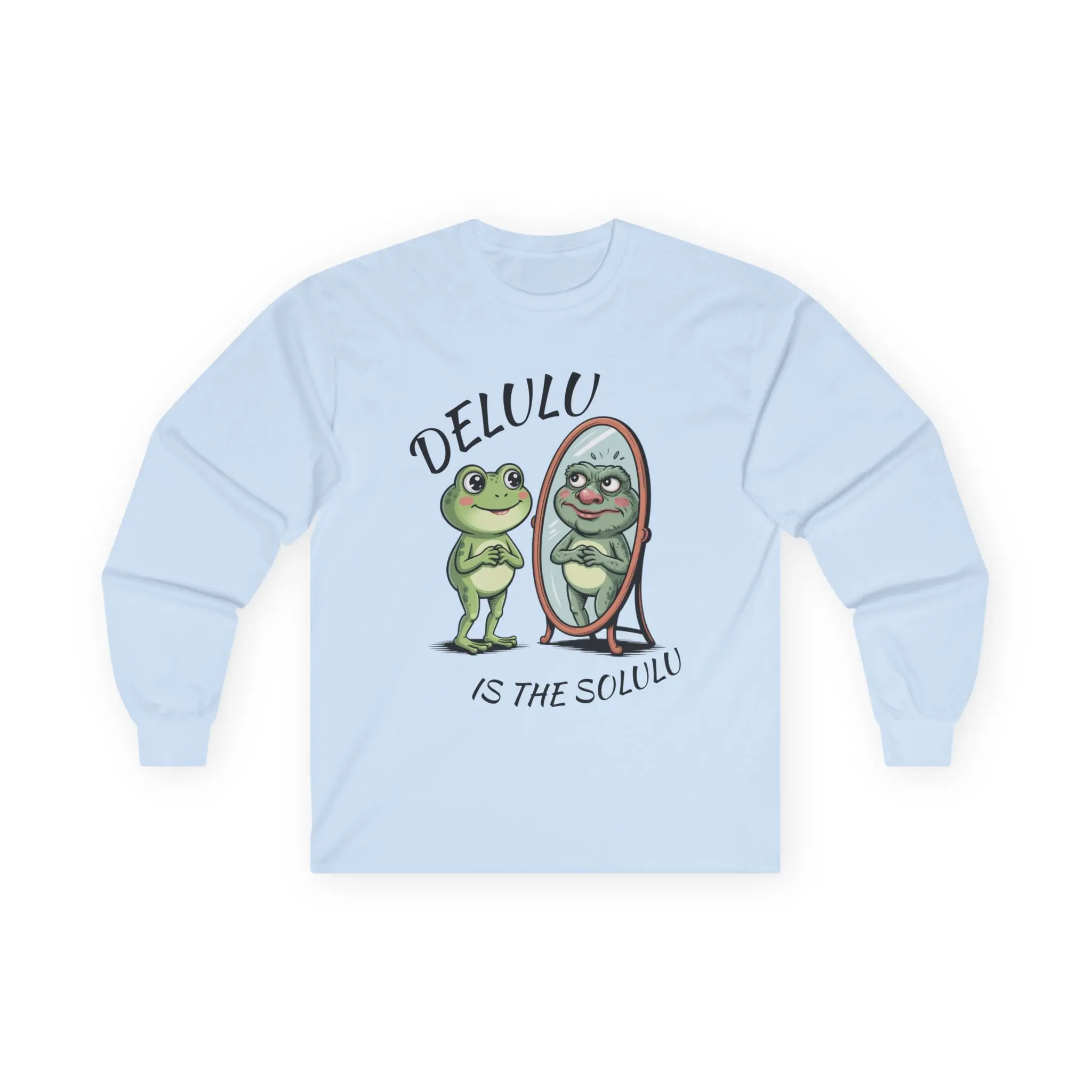 Delulu is the Sululu Froggy Long Sleeve Tee, Unisex Tee, Casual Wear, Fun Gift, Ideal for Friends, Quirky Fashion