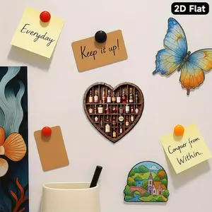 Heart-Shaped Acrylic Rubber Soft Magnet, Rustic Wine Barrel Display Rack, Whiskey Bottle Grid, Home Bar Decor, Christmas & Housewarming Gift