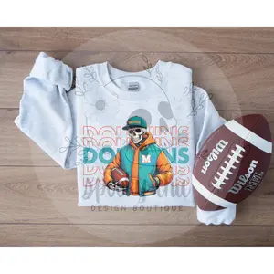 Dolphins | Football I Game Day Gear | Skeleton I Spooky Season | Pullover | Crewneck | Sweatshirt | T-Shirt | Graphic Tee | Sports Apparel | Unisex | Hoodie | Sweater