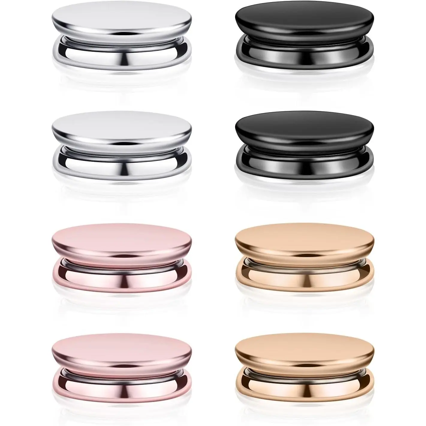 8 count Magnetic Hijab Pins, Multipurpose Strong Magnetic Scarf Clasp Hijab Buttons No Snag Hijab Magnets Pinless Brooch Hijab Pins for Women Clothing Scarves (Oblate Style)