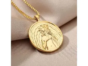 Medal Aphrodite Artemis Coin Necklace For Women,Miraculous Medallion Queen Necklace,Greek Mythology Coin Necklace