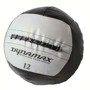 Dynamax 12lb Medicine Ball for Home Gym Workouts, Core Training, Gray and Black