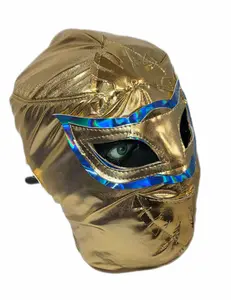 Mistico Wrestling Mask Mascara Luchador Adult Size Gold Blue Comfortable Fit Easy to Wear Perfect for Luchador Fans & Cosplay Events