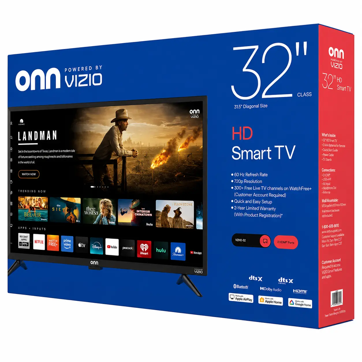 onn 32" Class 720P HD Powered by VIZIO Smart Television, 32S2V1