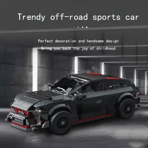 470-piece black off-road SUV four-wheel vehicle building block toy model, off-road vehicle ornament, Christmas gift