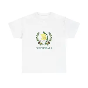 ALGODÓN GRUESO Camiseta de Hombres Escudo Nacional de Guatemala