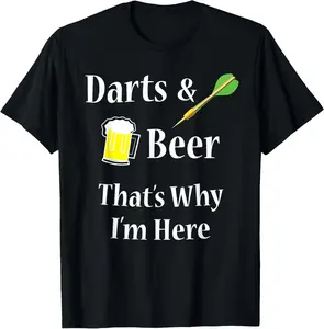 100%cotton Darts Beer Funny T-Shirt for Dart Player T-Shirt Top Casual