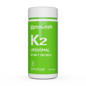 UpNourish Liposomal Vitamin K2 MK-7 180mcg Softgel 180 Count Healthcare Supplement for Easy Swallowing