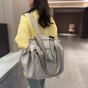 Large Capacity Tote Bag Multi-Pocket Backpack,  Shoulder Crossbody-Grey