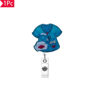 1PC Creative Nurse Uniform Styling Expansion Buckle Chest Badge Clip Medical Theme ID Buckle Work Badge Clip, Gift for Nurses