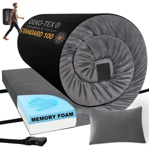 3 Inch Thick Memory  Sleeping Pad Camping Mattress,Portable Roll up Mattress-/Tent//Floor,Comfortable Sleeping Mats for Guests  Adult Sleepover