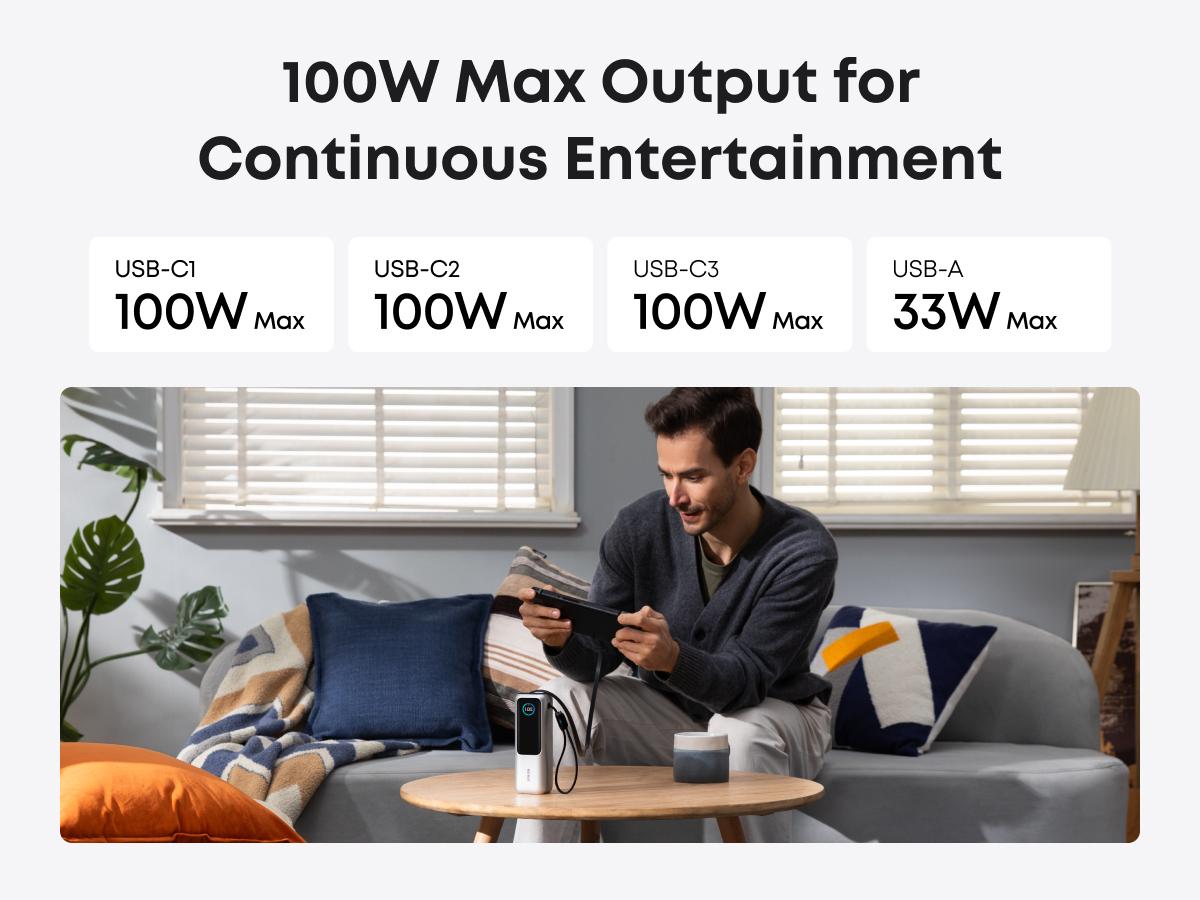 Anker Laptop power bank (25K, 165W, Built-In and Retractable Cables) and Anker Laptop Charger (140W, 4-Port, PD 3.1) Anker Laptop power bank (25K, 165W, Built-In and Retractable Cables) and Anker Laptop Charger (140W, 4-Port, PD 3.1)