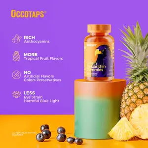 Lutein Gummy Eye health vitamins - Sugar-free lutein and zeaxanthin gummy supplements for clear vision, relief of dry eyes, and blue light support for adults and children Edible