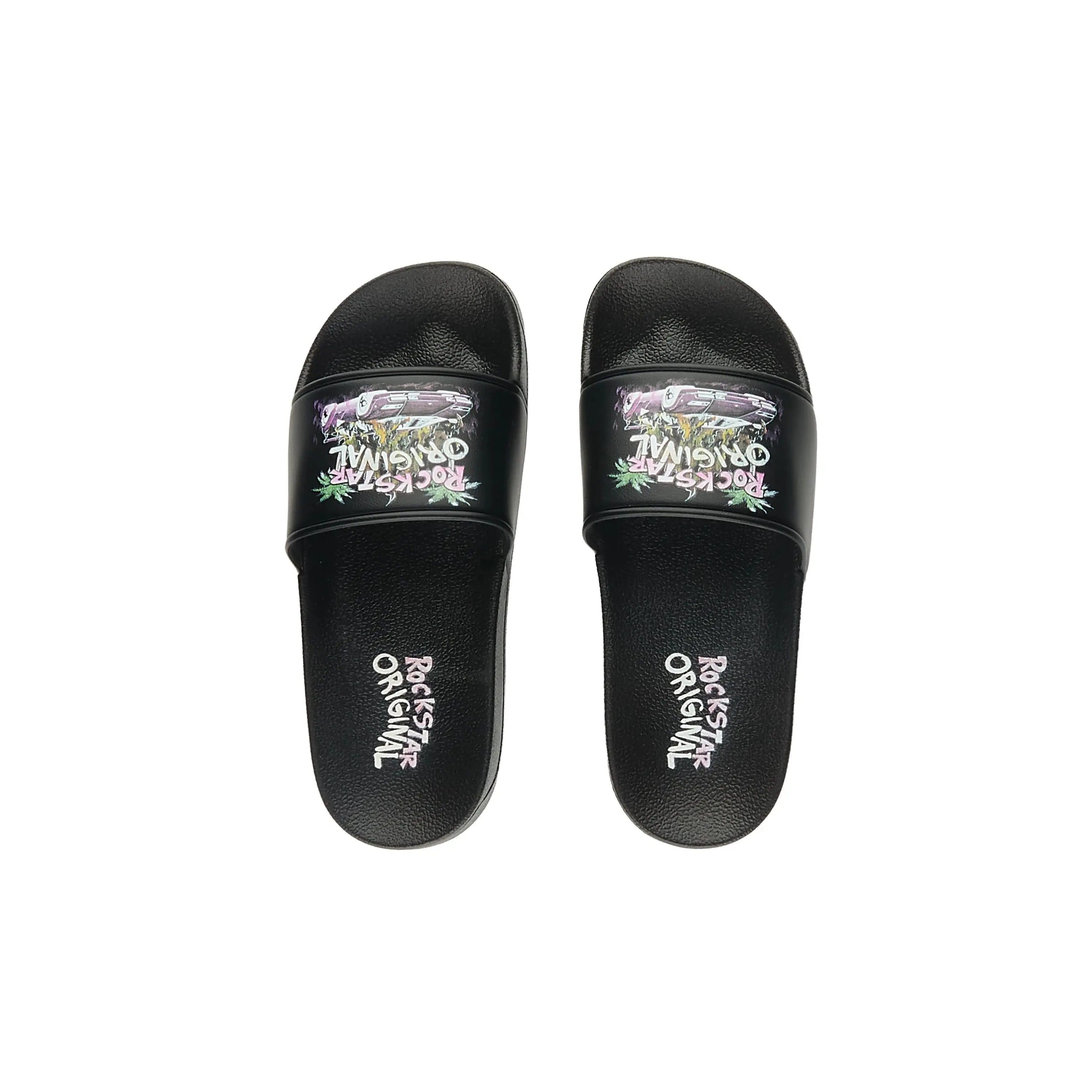 Boys Axrian Black Slides Boys Axrian Black Slides