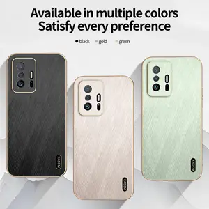 Luxury Fashion Tpu Electroplated Edge Phone Case for Xiaomi 11t, Anti-Scratch Bamboo Texture PC Skin, Shockproof Protective Cover