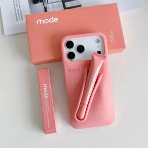 RHODE Silicone Phone Case with Lip Treatment Holder for iPhone 11–17 Pro Max – Soft, Minimalist, Premium Design, Gift For Him, Gift For Her.