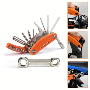 Stainless Steel Bike Repair Tool Kit - 20-in-1 Portable Multi-Tool with Socket Wrench for Mountain Bikes and Motorcycles - Home Improvement. garden