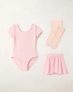 Girls Ballet Leotard Starter Kit (Short Sleeves Leotard & Pull On Skirt & Tights)