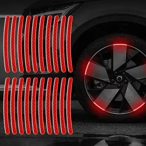 Amoda Reflective Wheel Hub Stickers 20 Pcs - Luminous Tire Rim Strips for Safe Night Driving, Easy Peel & Stick Application, Waterproof & Weather-Resistant