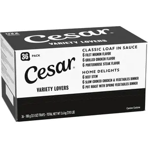 Cesar Wet Dog Food Home Delights & Classic Loaf in Sauce, Variety Pack, 3.5 oz, 36 Count (Pack of 1)