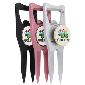 Golf'N Aluminum Golf Ball Marker Divot Repair Tool - Magnetic Ball Marker, Groove Cleaner & Bottle Opener - Essential Golf Divot Tool for Golfers, Sleek Design