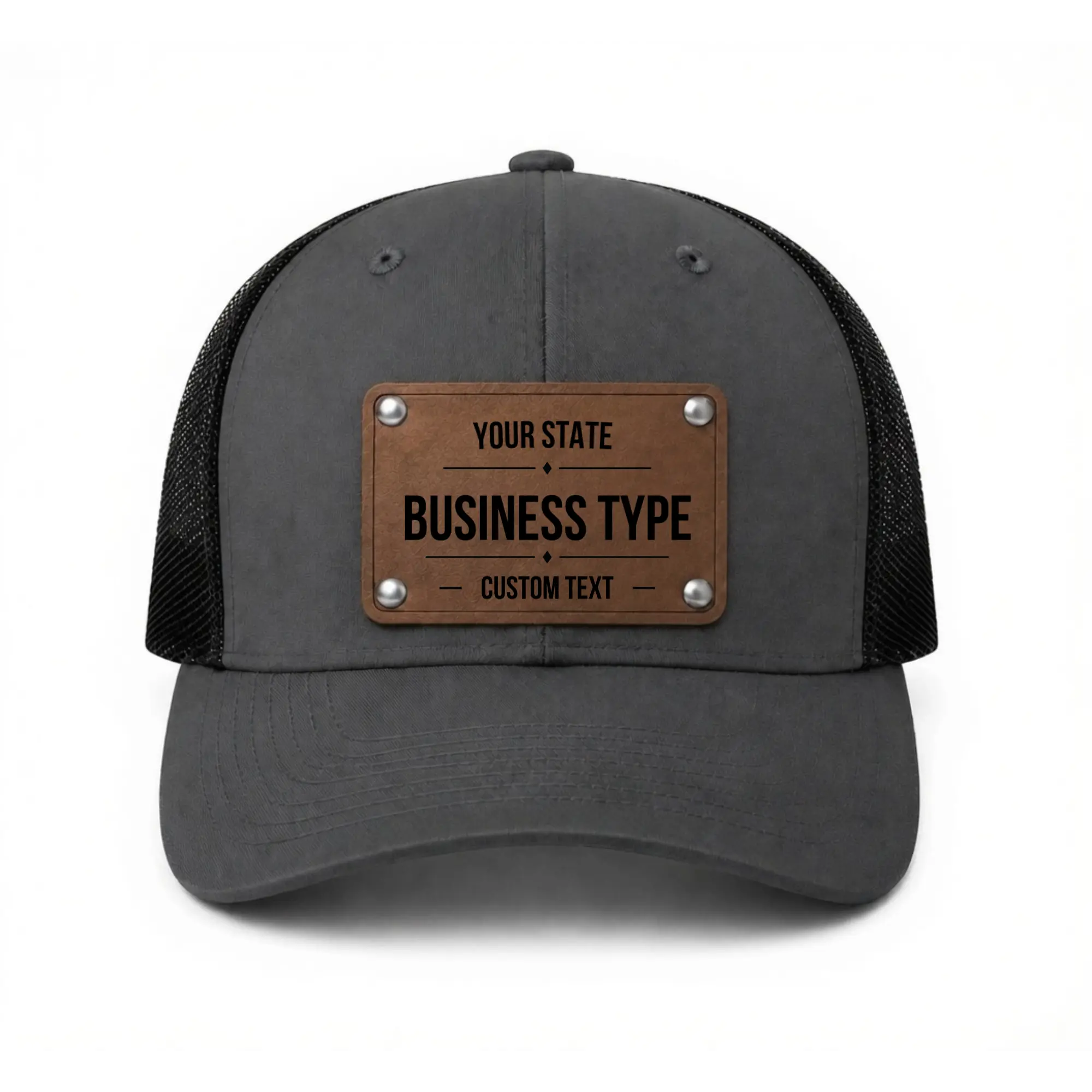 Custom Leather Patch Trucker Hat