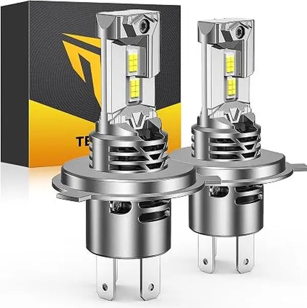 FAHREN Brightest H4 LED Headlight Bulbs, 100000LM 1400% Ultra-Bright, 1:1 Size Wireless 9003 High and Low Beam, 6500K Cool White, Plug and Play