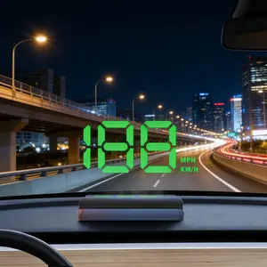Car Head-Up Display (HUD), GPS Speedometer Head-Up Digital Speed Display, Displays Miles/Kilometers/Hour, Suitable for Cars, Trucks, All-Terrain Vehicles (ATVs), Multi-Purpose Vehicles (MPVs), and Boats, Supports MPH/KM/H Units.Ideal Gift for Drivers.