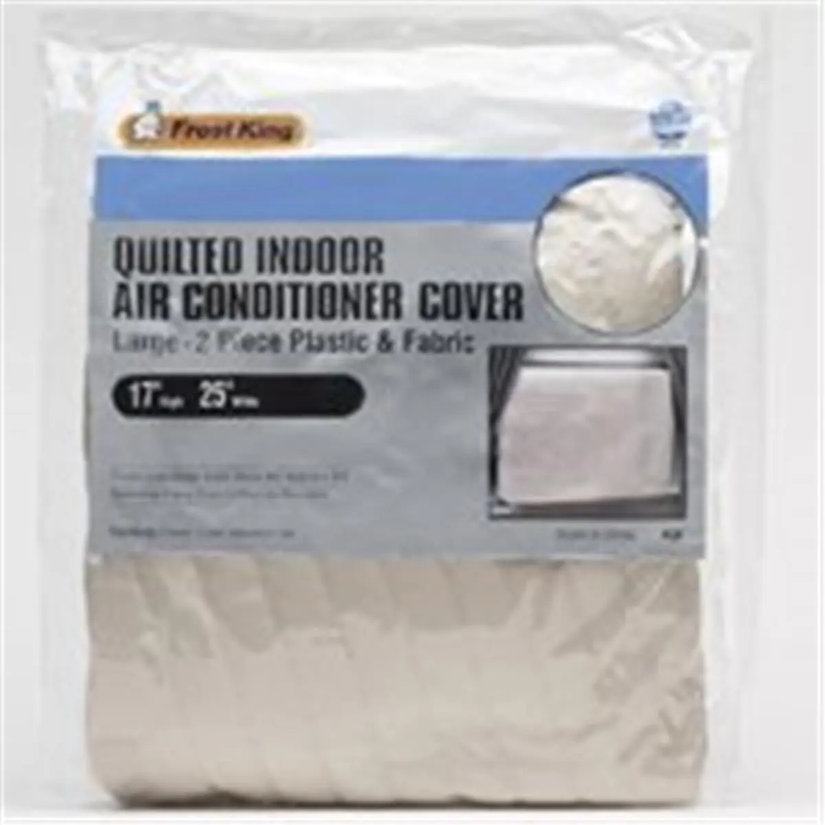 Frost King Quilted Indoor AC Unit Cover with Fabric Liner - 17x25 in Dustproof Plastic Machine Washable AC Cover, Household Appliance Accessory for Interior Use, Ac Covers, Indoor Use