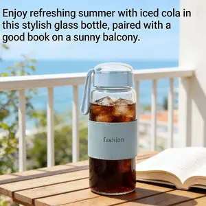 Portable 400ML Sports Water Bottle Cup, Glass Inner Tank Milk Coffee Soda Drink Cup, Handheld Convenient Carry, Ideal for On-The-Go Use