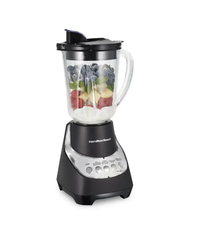 Countertop Beach Wave Jug Blender, 800 W, 12-Function, 48 oz Glass Jar, Black Kitchen Appliance