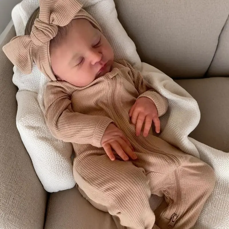 Reborn Baby Dolls 19 inch 48 cm Lifelike Newborn Realistic Weighted Body Handmade Doll with Painted  Hair & Soft Clothes for Kids Ages 3+