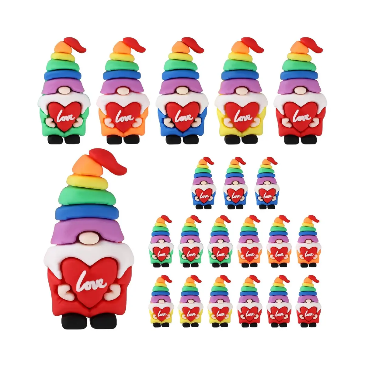 15 PCS Rainbow Pride Mini Gnomes – Colorful Garden Figurines Decor